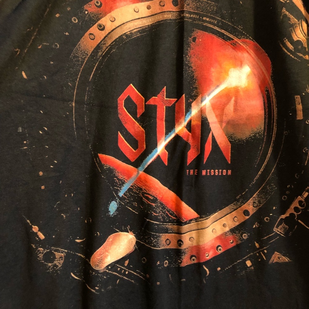 Styx Tee Mens XL Tear away Tag Tultex Pre Shrunk Band Concert Rock and Roll